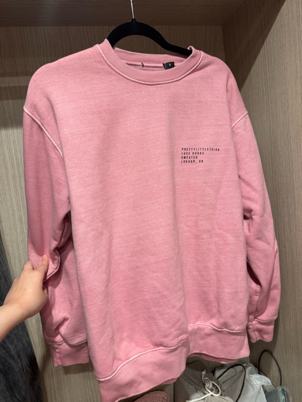 PrettyLittleThing Pink Crewneck Sweatshirt